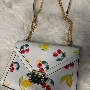 Michael kors cross body bag white with embelishment